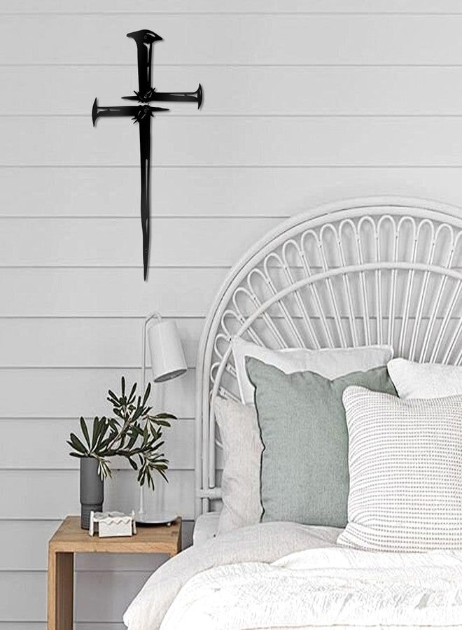 KOYILTD Metal Jesus Cross Wall Art Decor Religious Wall Baptism Decor Minimalist Decorations for Home Office Biblical Jesus Cross Wall Art Decoration Gift for Christian (Abstract, Medium) - Image 4